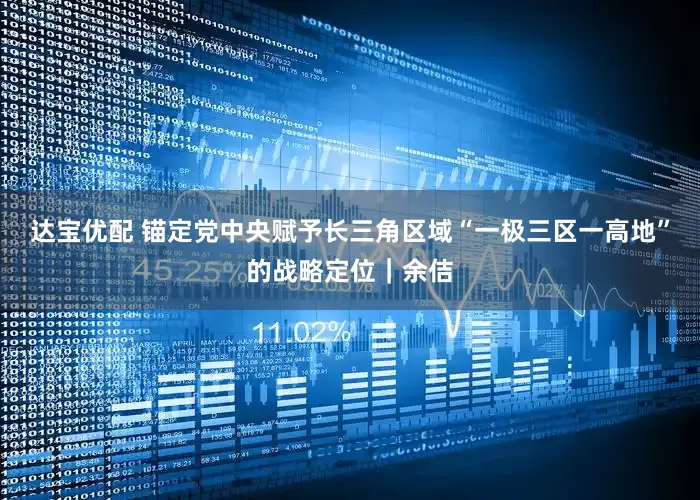 达宝优配 锚定党中央赋予长三角区域“一极三区一高地”的战略定位｜余佶